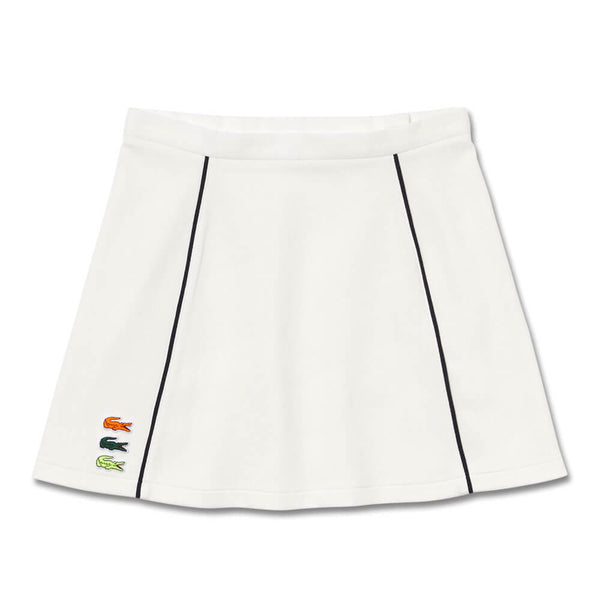 Lacoste Organic Cotton French Made Golf Skirt Off White - SS23 Women