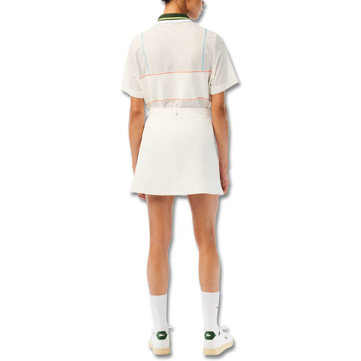 Lacoste Organic Cotton French Made Golf Skirt Off White - SS23 Women