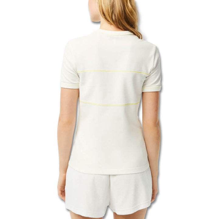 Lacoste French Made Organic Cotton Pique Golf T-Shirt Off White - SS23 Women