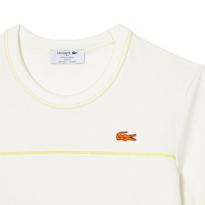 Lacoste French Made Organic Cotton Pique Golf T-Shirt Off White - SS23 Women