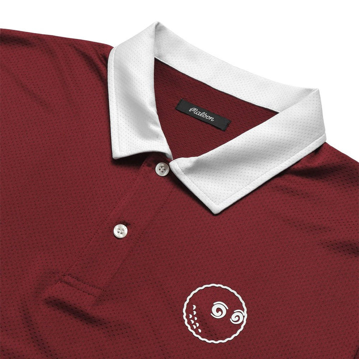Malbon Trophy Baldwin Mesh Golf Polo Burgundy - 23 Men