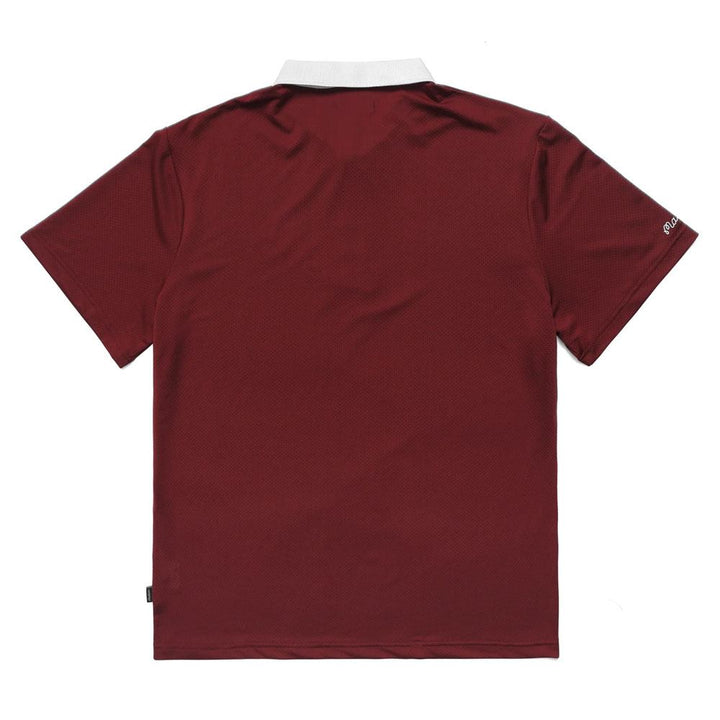 Malbon Trophy Baldwin Mesh Golf Polo Burgundy - 23 Men