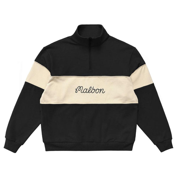 Malbon Collegiate Quarter Zip Golf Pullover Black - 23 Men