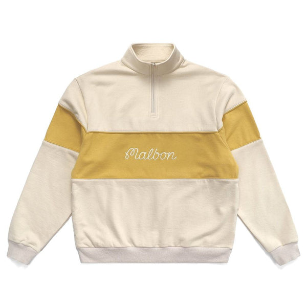 Malbon Collegiate Quarter Zip Golf Pullover Natural - 23 Men