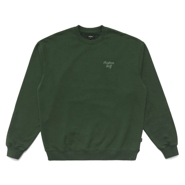 Malbon Script Crewneck Golf Sweater Hunter Green - 23 Men