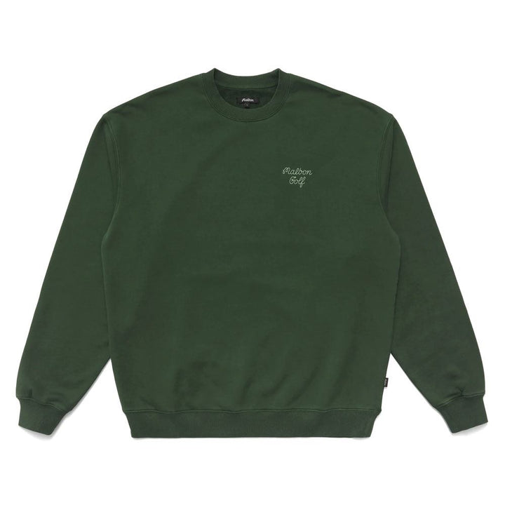 Malbon Script Crewneck Golf Sweater Hunter Green - 23 Men