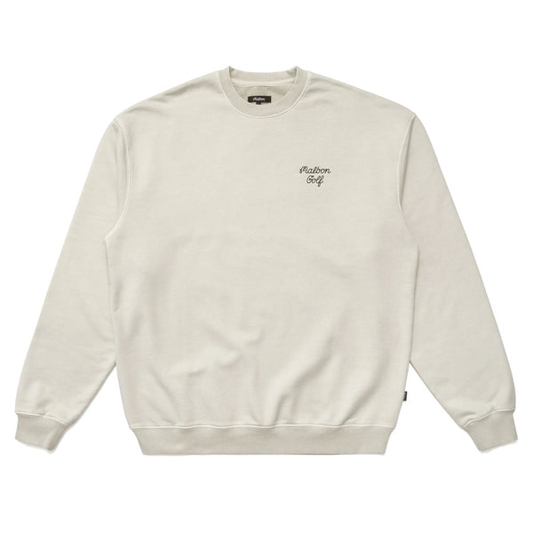 Malbon Script Crewneck Golf Sweater Natural - 23 Men