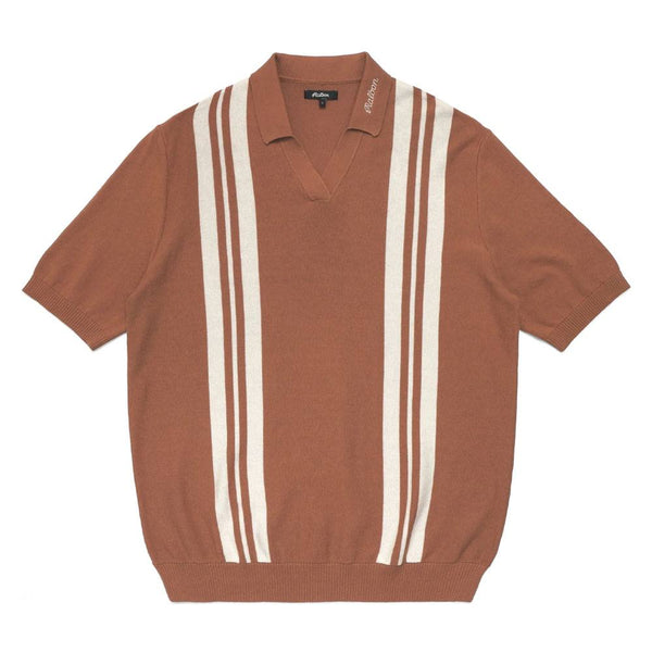 Malbon Everette Shortsleeve Knit Golf Polo Cognac - 23 Men