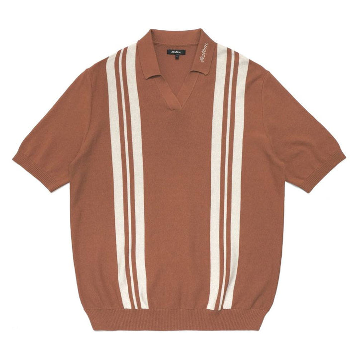 Malbon Everette Shortsleeve Knit Golf Polo Cognac - 23 Men