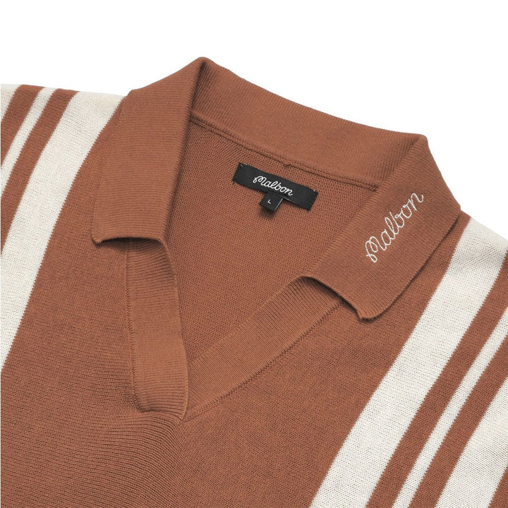 Malbon Everette Shortsleeve Knit Golf Polo Cognac - 23 Men