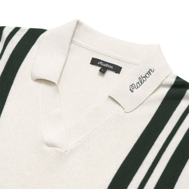 Malbon Everette Shortsleeve Knit Golf Polo Natural - 23 Men