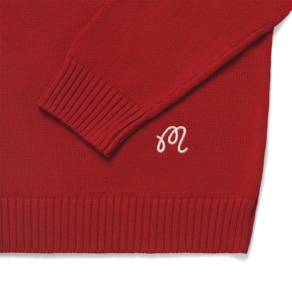 Malbon Buckets Intarsia Knit Golf Sweater Cardinal