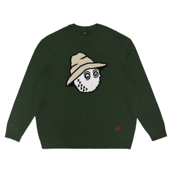Malbon Buckets Intarsia Knit Golf Sweater Hunter Green