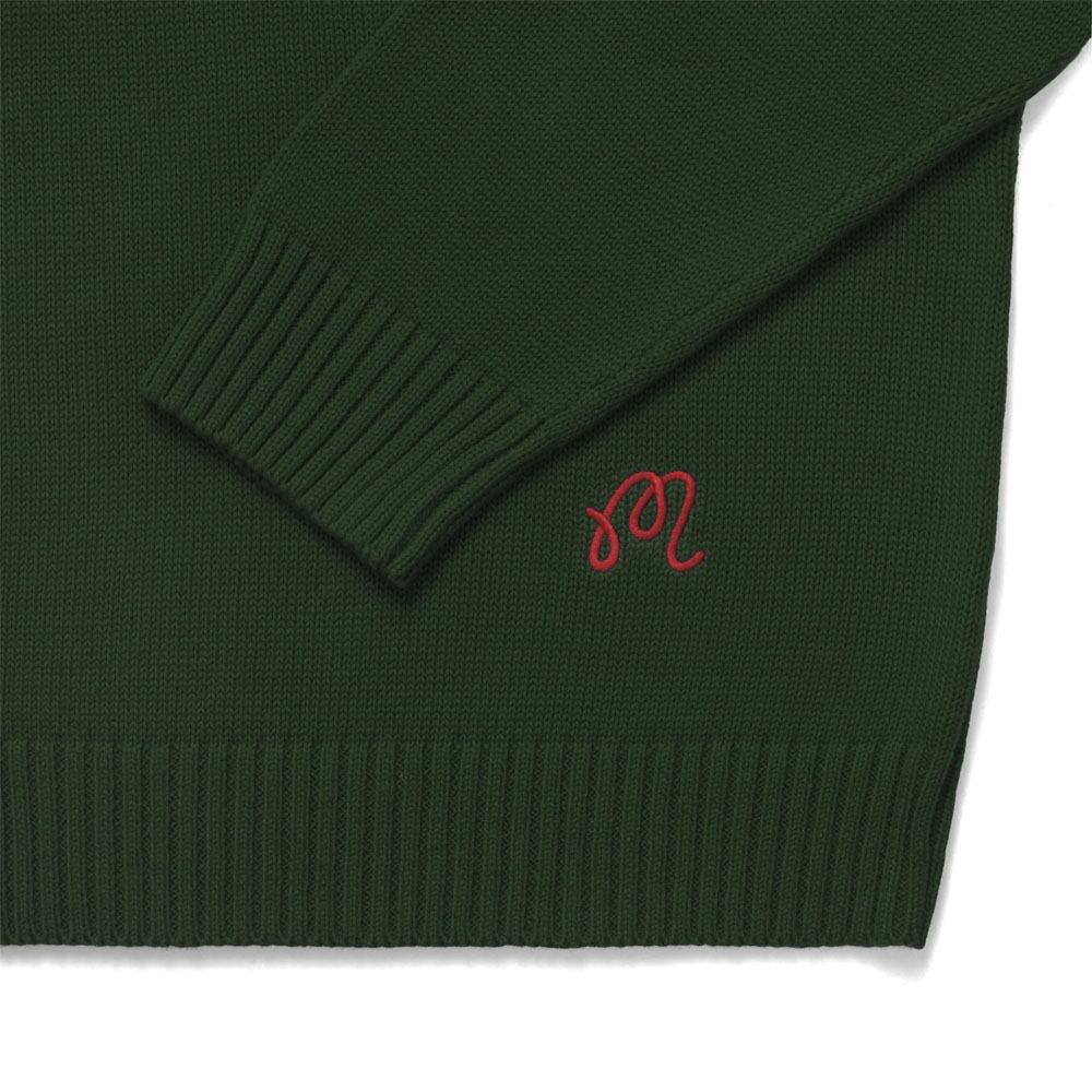 Malbon Buckets Intarsia Knit Golf Sweater Hunter Green