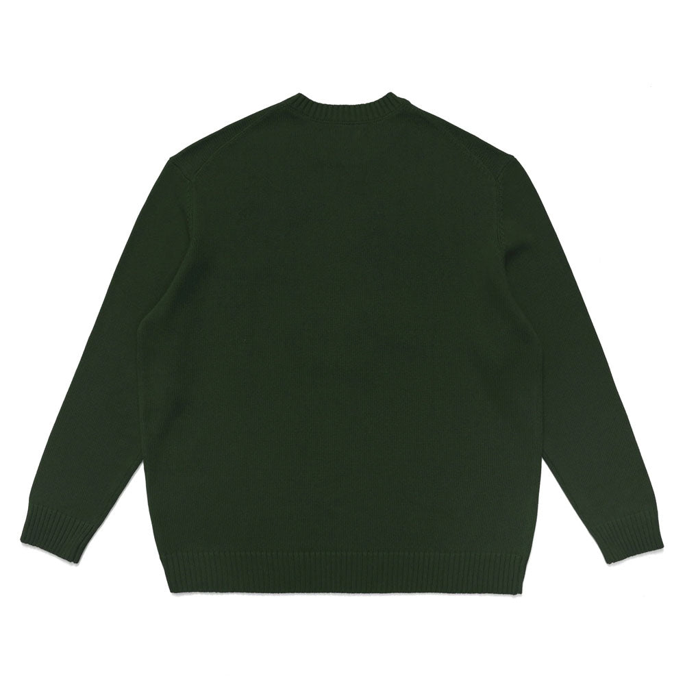 Malbon Buckets Intarsia Knit Golf Sweater Hunter Green
