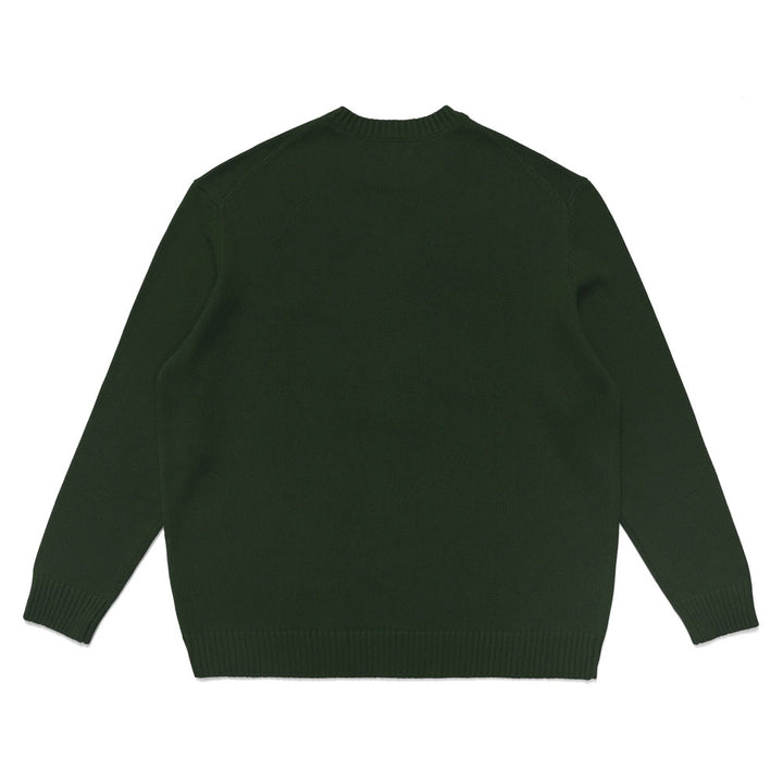 Malbon Buckets Intarsia Knit Golf Sweater Hunter Green
