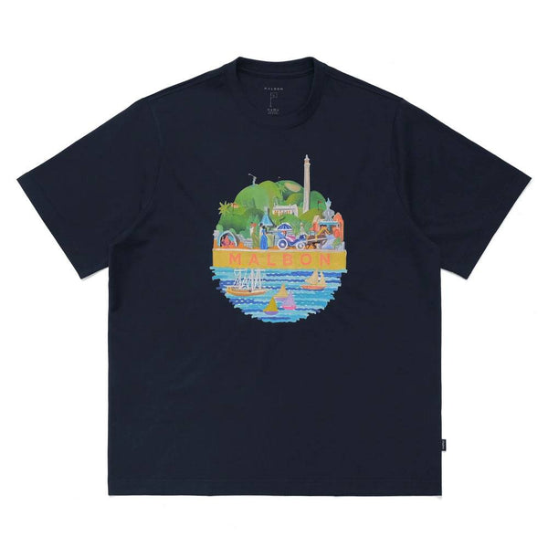 Malbon Harbour Golf T-Shirt Navy - 23 Men