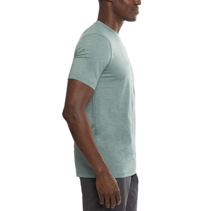 TravisMathew Scenic Vista Active Tee Golf T-Shirt Heather Silver Pine - 23 Men