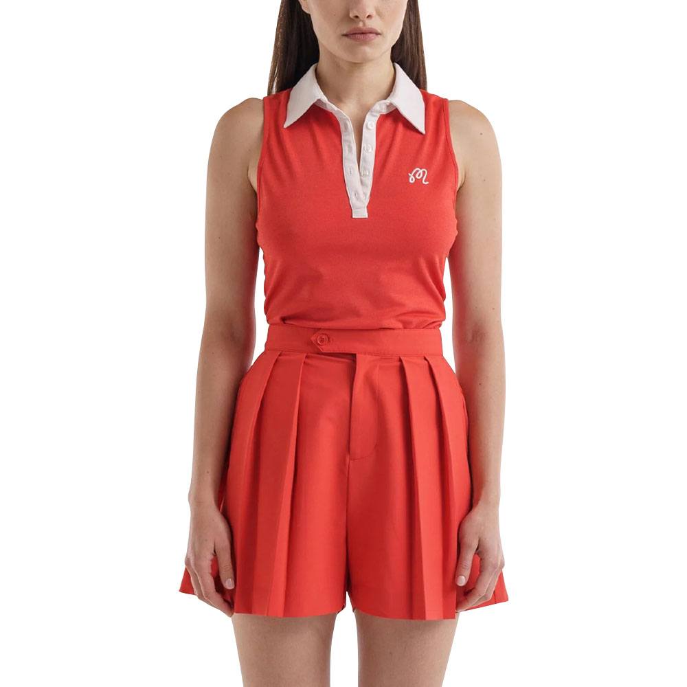 【MALBON GOLF】 Button up sleeveless one piece ■WOMAN GEMMA ZIP SLEEVELES POLO – Malbon Golf