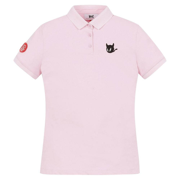 WAAC Essential Wappen Shortsleeve Golf Polo Pink - 23 Women
