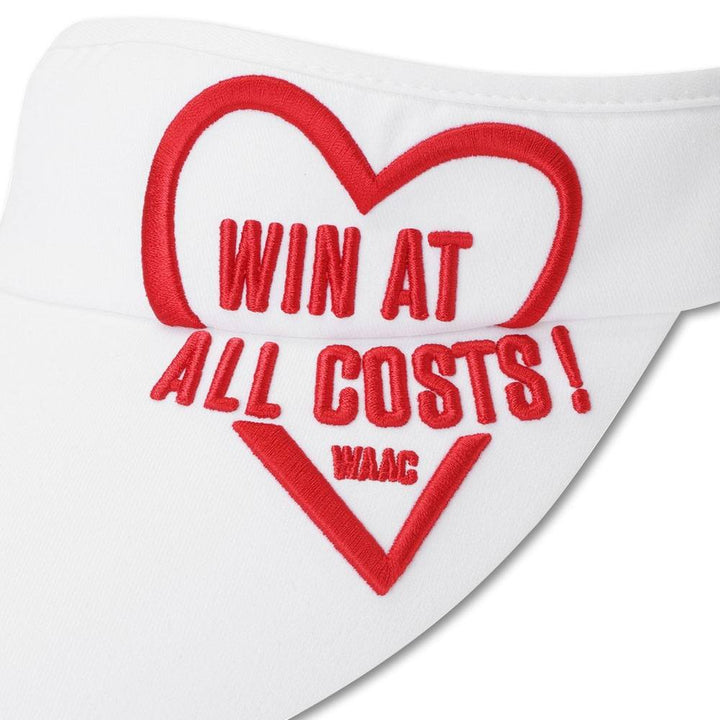WAAC Heart Logo Sun Golf Visor White - 23 Women