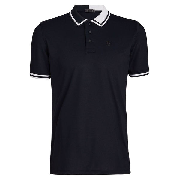 Gfore Two Tone Banded Sleeve Tech Pique Golf Polo Onyx - 23 Men