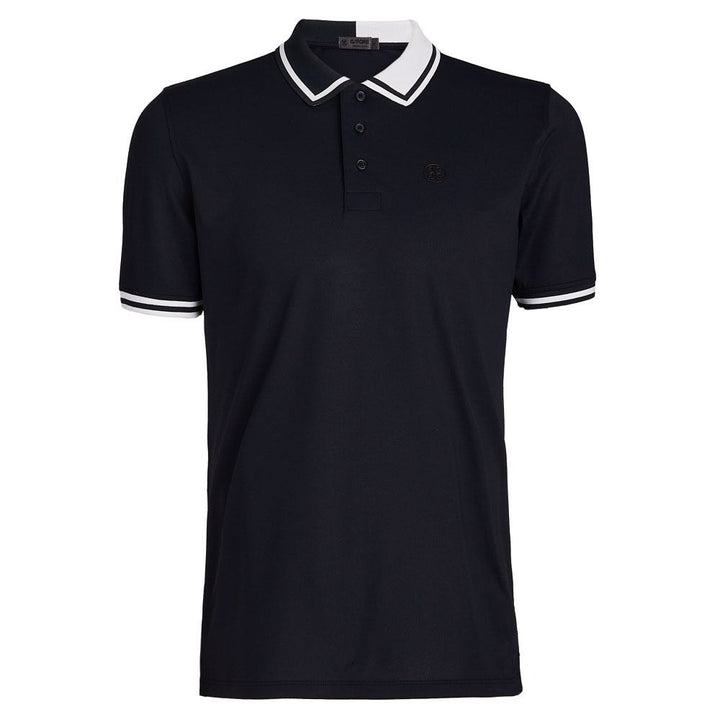 Gfore Two Tone Banded Sleeve Tech Pique Golf Polo Onyx - 23 Men