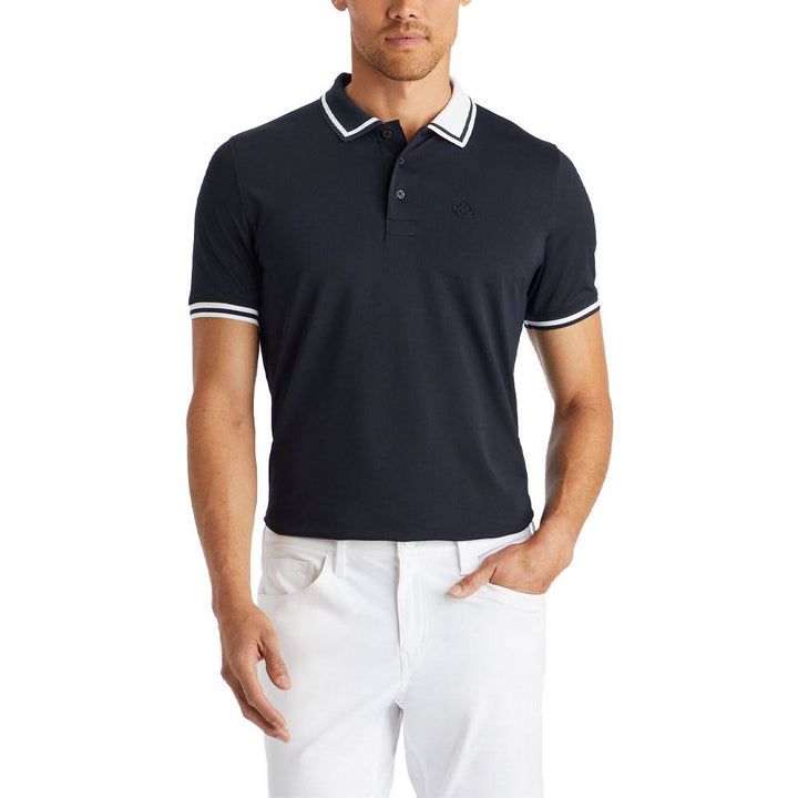 Gfore Two Tone Banded Sleeve Tech Pique Golf Polo Onyx - 23 Men
