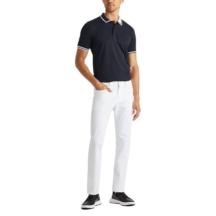 Gfore Two Tone Banded Sleeve Tech Pique Golf Polo Onyx - 23 Men