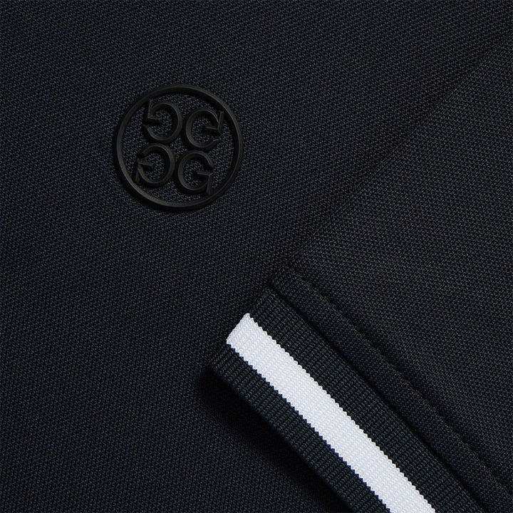 Gfore Two Tone Banded Sleeve Tech Pique Golf Polo Onyx - 23 Men