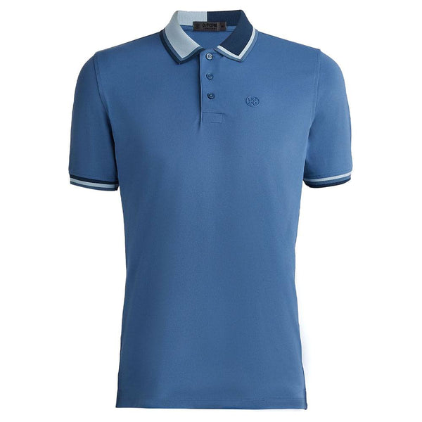 Gfore Two Tone Banded Sleeve Tech Pique Golf Polo Slate - 23 Men