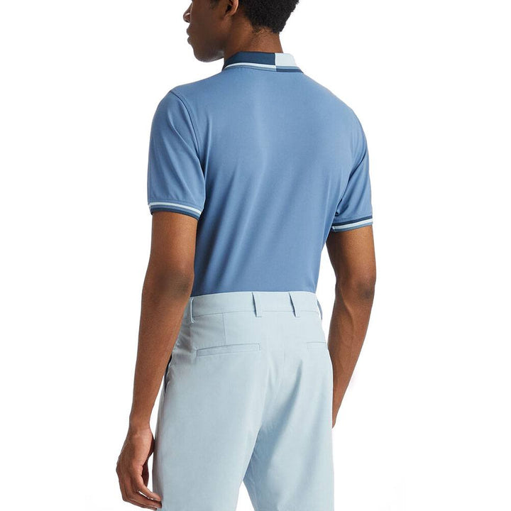 Gfore Two Tone Banded Sleeve Tech Pique Golf Polo Slate - 23 Men
