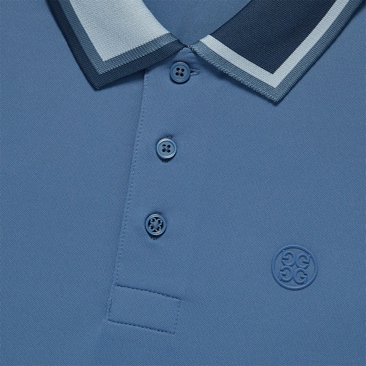 Gfore Two Tone Banded Sleeve Tech Pique Golf Polo Slate - 23 Men