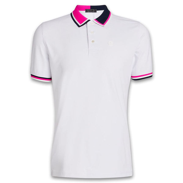 Gfore Two Tone Banded Sleeve Tech Pique Golf Polo Snow - 23 Men