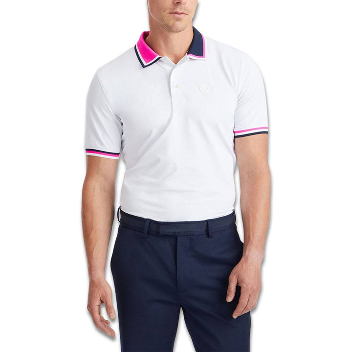 Gfore Two Tone Banded Sleeve Tech Pique Golf Polo Snow - 23 Men