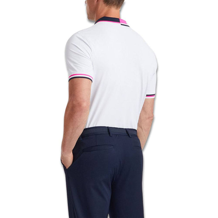 Gfore Two Tone Banded Sleeve Tech Pique Golf Polo Snow - 23 Men