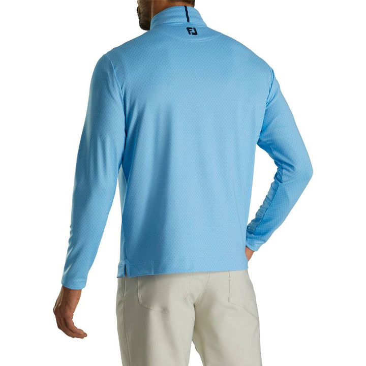 FootJoy Tonal Print Mid Layer Golf Pullover True Blue - FA23