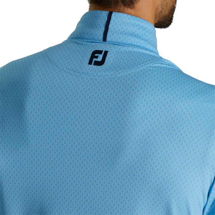 FootJoy Tonal Print Mid Layer Golf Pullover True Blue - FA23