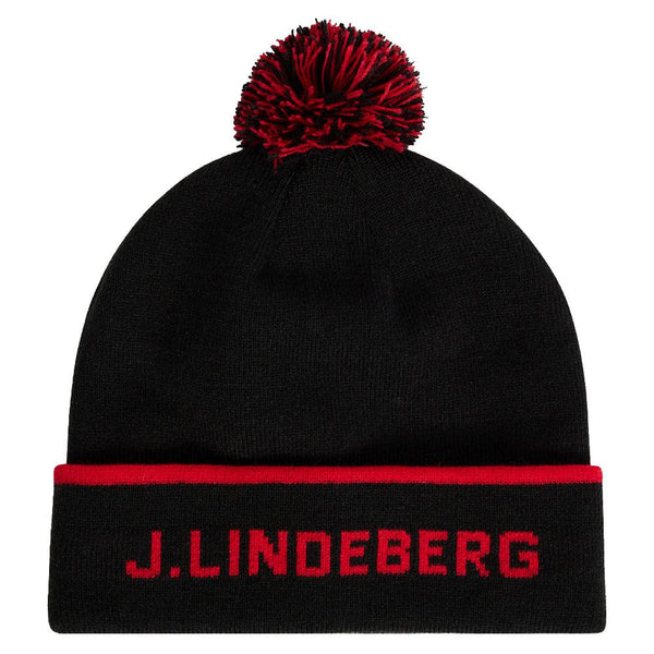 J.Lindeberg Stripe Golf Beanie Black - FW23