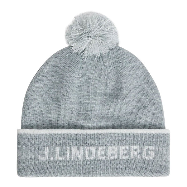 J.Lindeberg Stripe Golf Beanie Light Gray Melange - FW23
