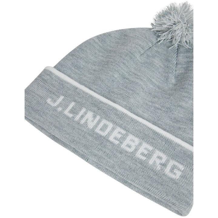 J.Lindeberg Stripe Golf Beanie Light Gray Melange - FW23