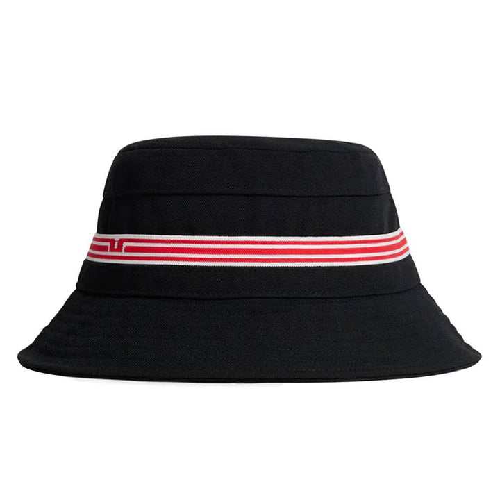 J.Lindeberg Denver Stripe Golf Bucket Hat Black - 23 Men