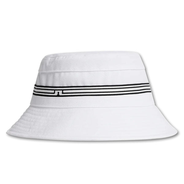 J.Lindeberg Denver Stripe Golf Bucket Hat White - 23 Men
