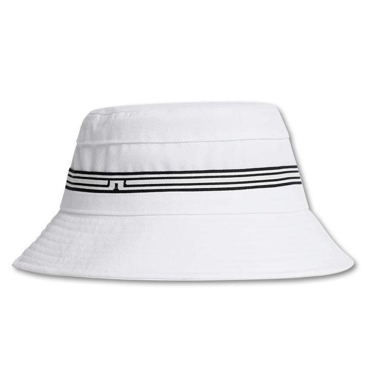 J.Lindeberg Denver Stripe Golf Bucket Hat White - 23 Men
