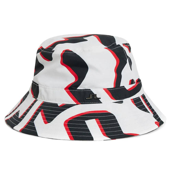 J.Lindeberg Denver Print Golf Bucket Hat Bridge Wave White - FW23