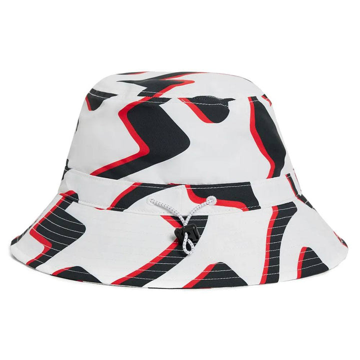 J.Lindeberg Denver Print Golf Bucket Hat Bridge Wave White - FW23