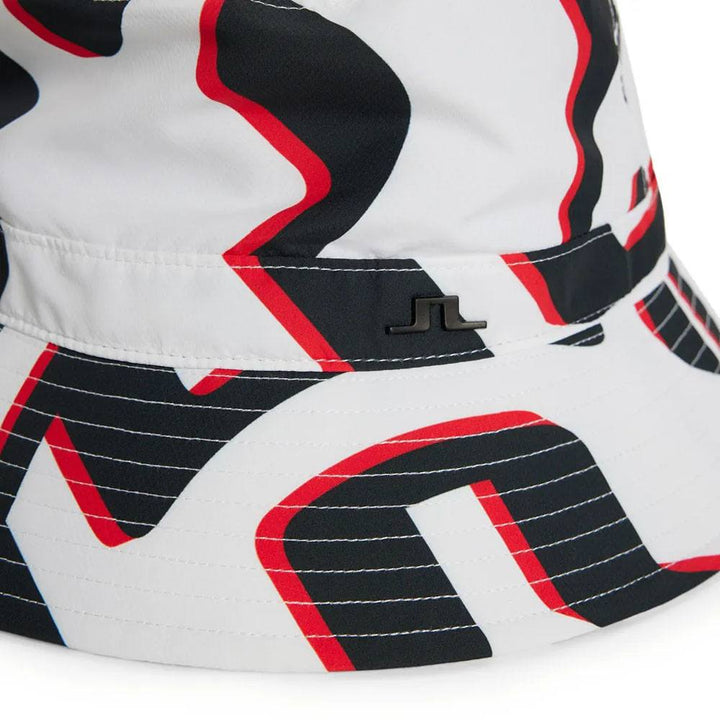 J.Lindeberg Denver Print Golf Bucket Hat Bridge Wave White - FW23