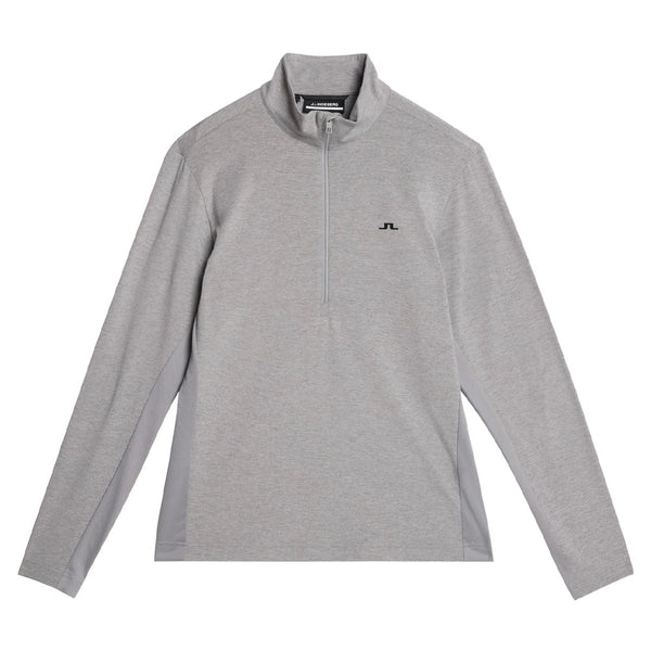 J.Lindeberg Luke Half Zip Mid Layer Golf Pullover Gray Melange - FW23