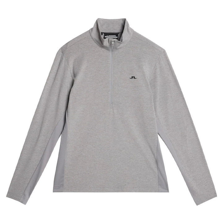 J.Lindeberg Luke Half Zip Mid Layer Golf Pullover Gray Melange - FW23