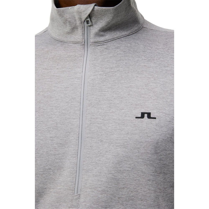 J.Lindeberg Luke Half Zip Mid Layer Golf Pullover Gray Melange - FW23